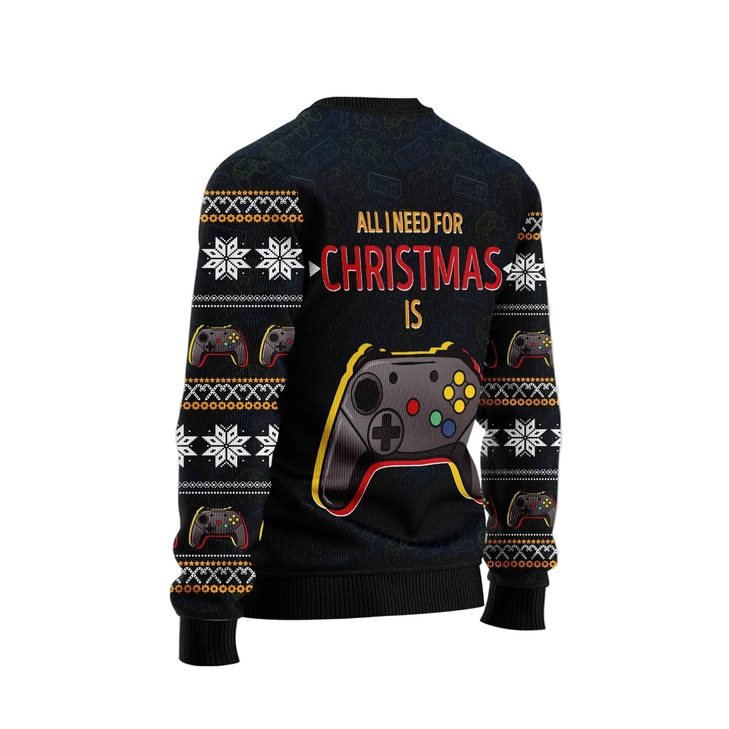 Games All I Need Ugly Christmas Sweater, Funny Gamer Holiday Pullover, Holiday Gatherings and Family Photos