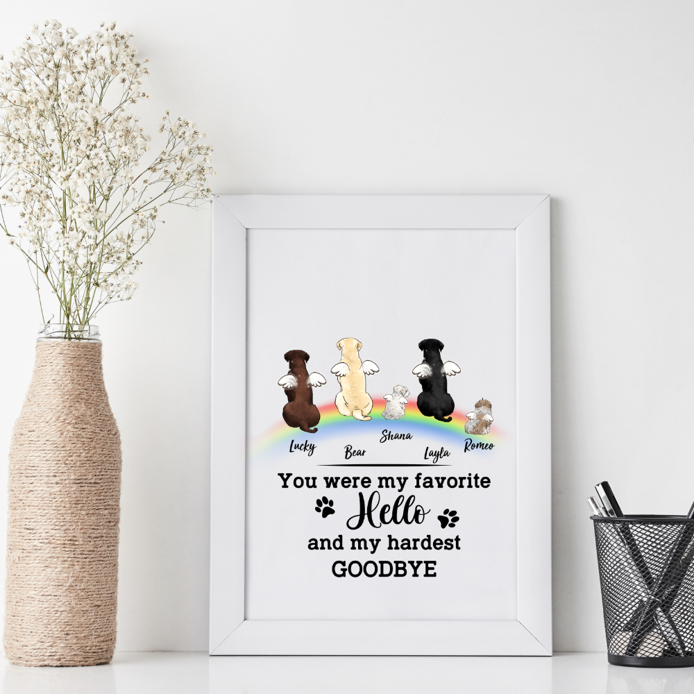 Printable Digital File - Personalized dog memorial rainbow bridge gift ideas - Digital PNG Download