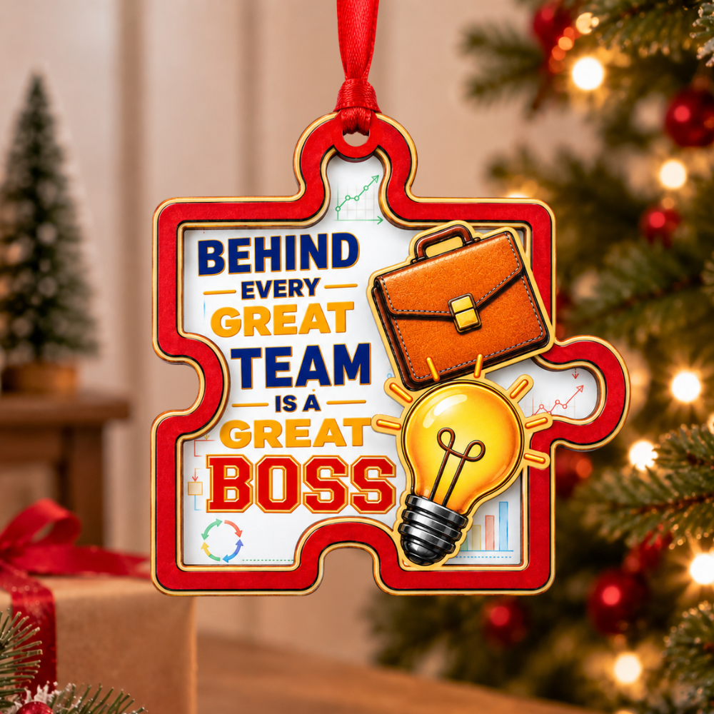Boss Appreciation Christmas Ornament, Wood & Acrylic Tree Decoration, Gift for Christmas and Holiday Decor Lovers