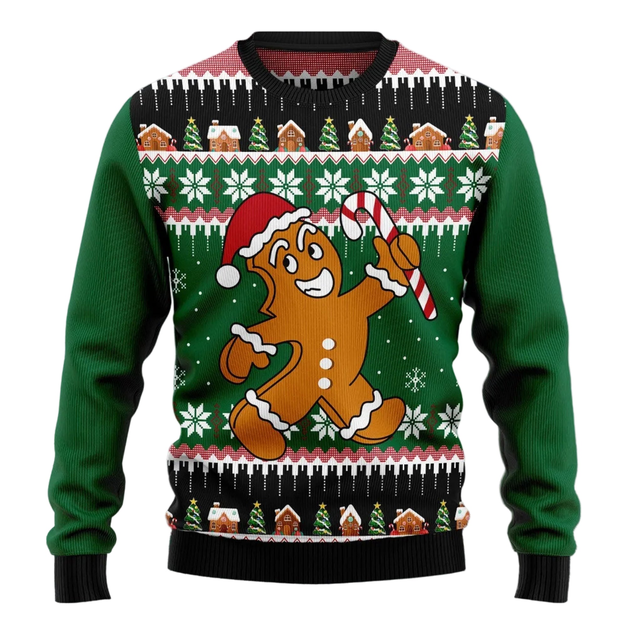 Christmas Gingerbread Man Ugly Christmas Sweater, Cute Gingerbread Pullover for Cookie Fans, Fun Xmas Party Clothing
