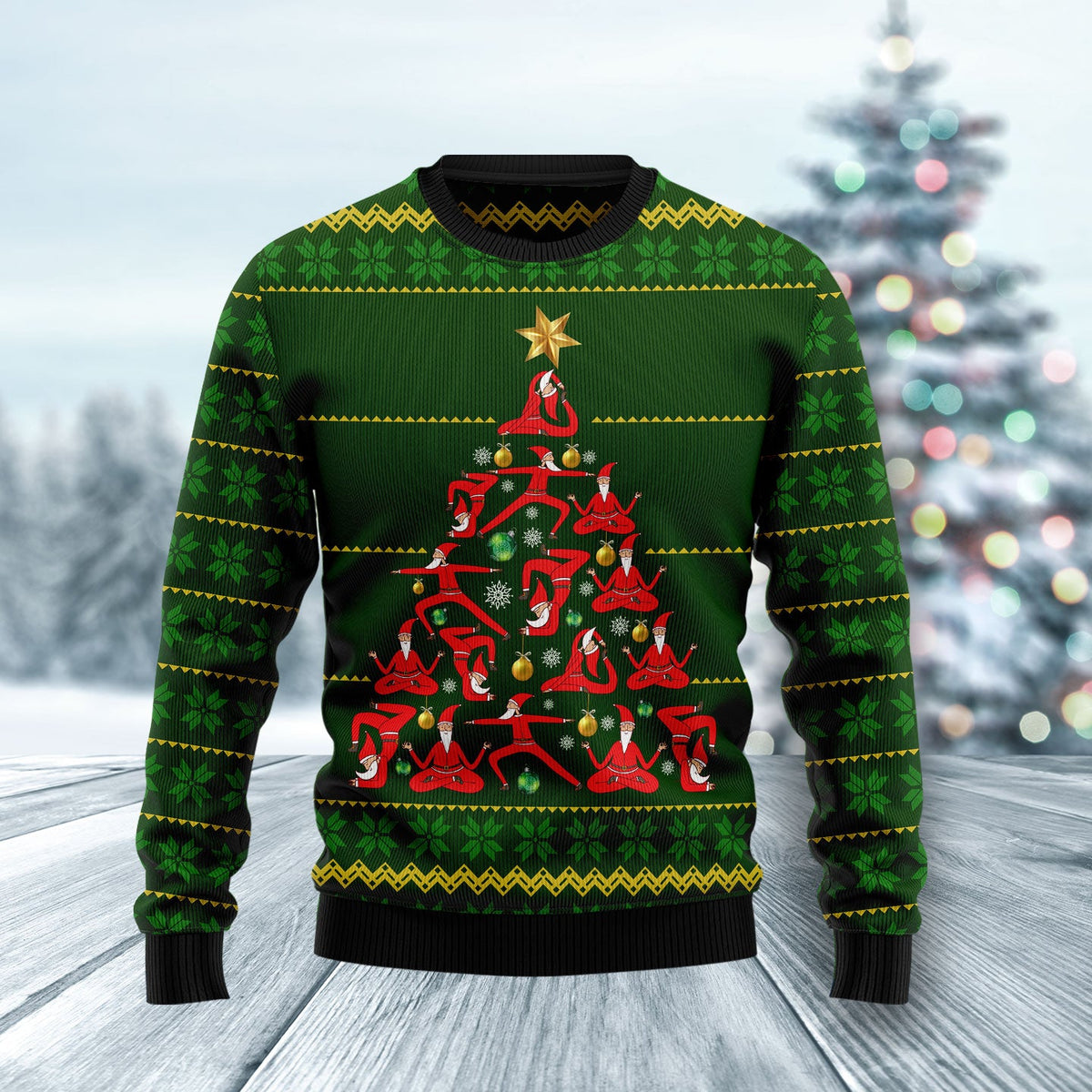Yoga Ugly Christmas Sweater | Unisex Seasonal Gift Idea | Holiday Group Photo Outfit | Cozy Seasonal Party Style