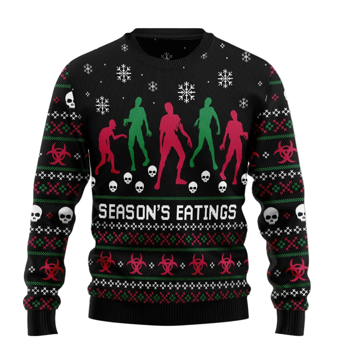 Zoombie Season Eatings Ugly Christmas Sweater | Fun Holiday Look for Men & Women | Matching Family Party Outfit