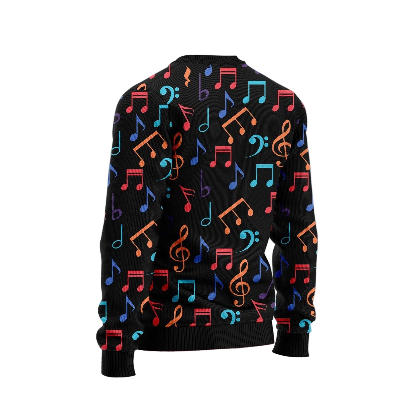 Colorful Music Notes Ugly Christmas Sweater, Musical Holiday Pullover, Holiday Gatherings and Family Photos