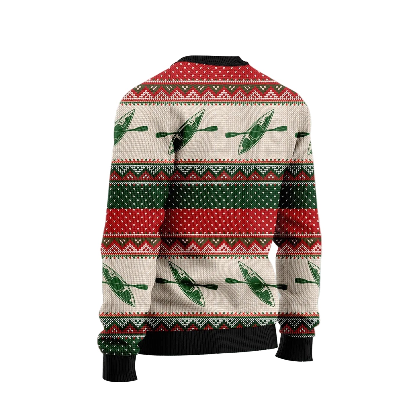 Santa Claus Is Kayaking to Town Ugly Christmas Sweater, Unisex Holiday Party Outfit, Gift for Kayakers and Outdoor Fans