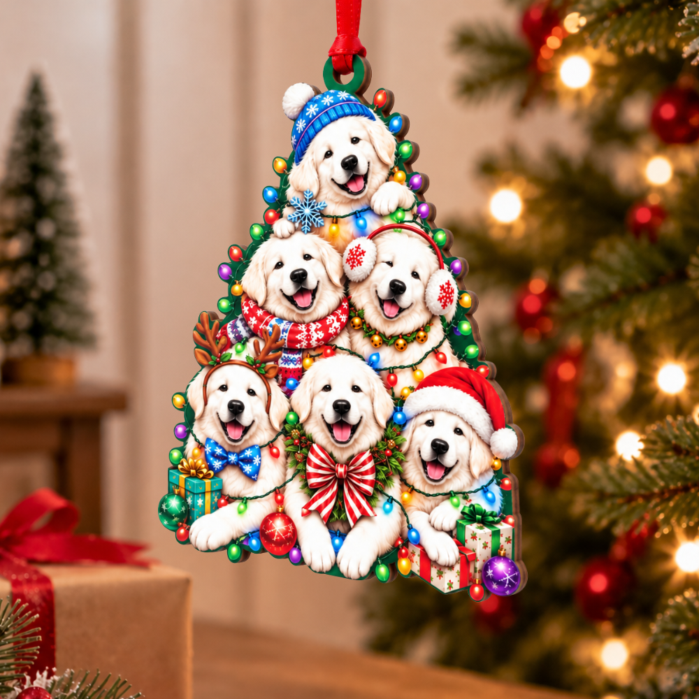 Great Pyrenees Christmas Ornament, Wood Christmas Tree Decoration, Holiday Gift for Collectors & Holiday Decor Lovers