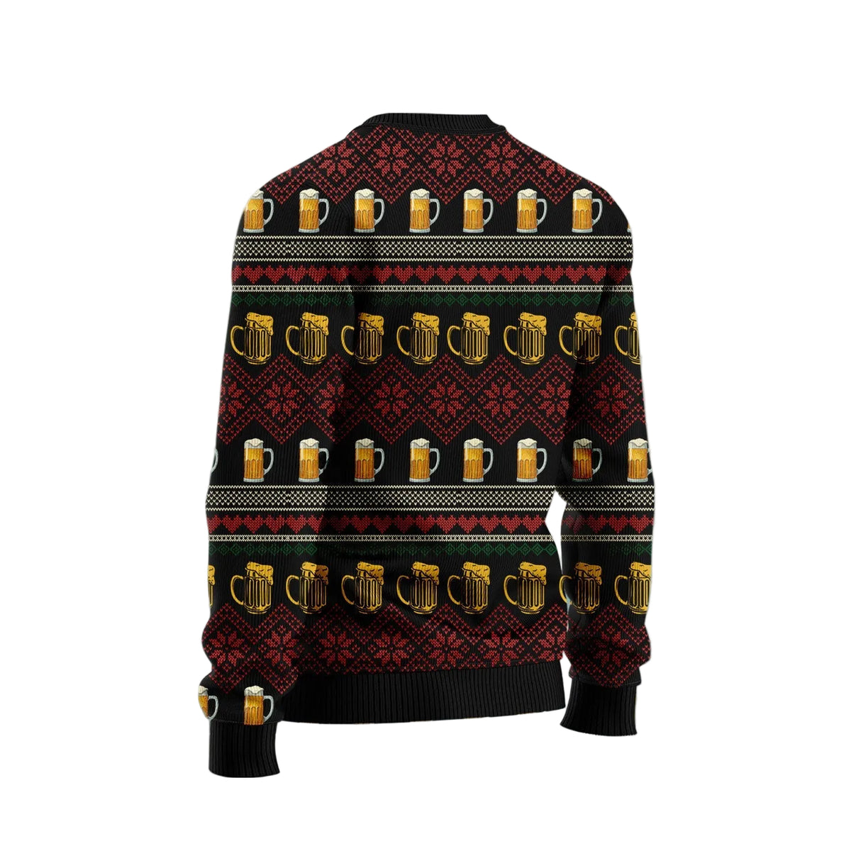 Ho Ho Hold My Beer Ugly Christmas Sweater, Beer Lover Santa Print for Men and Women, Festive Christmas Party Outfit