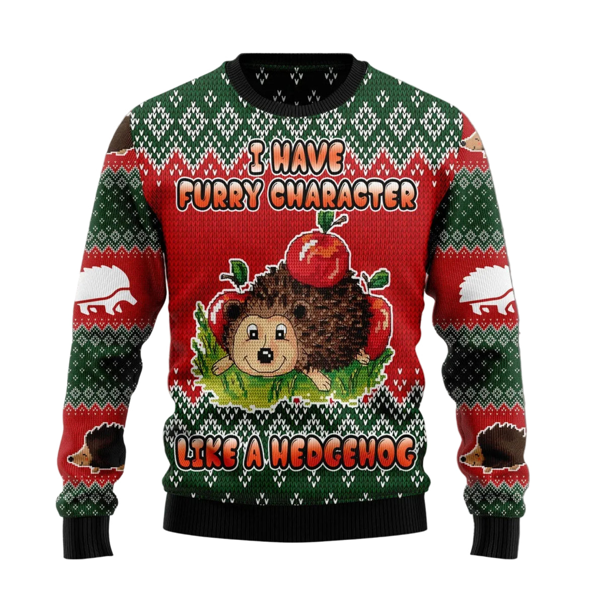 I Have a Furry Character Like a Hedgehog Ugly Christmas Sweater, Hedgehog Lover Holiday Party Outfit and Xmas Gift