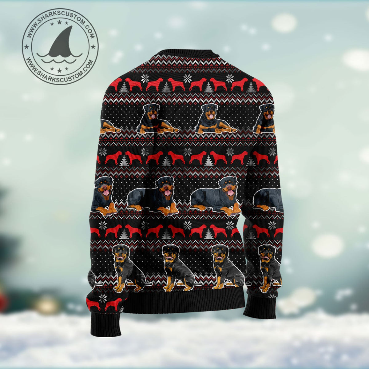Rottweiler I Love Xmas Ugly Christmas Sweater | Holiday Gift for Rottweiler Lovers | Unisex Festive Party Style