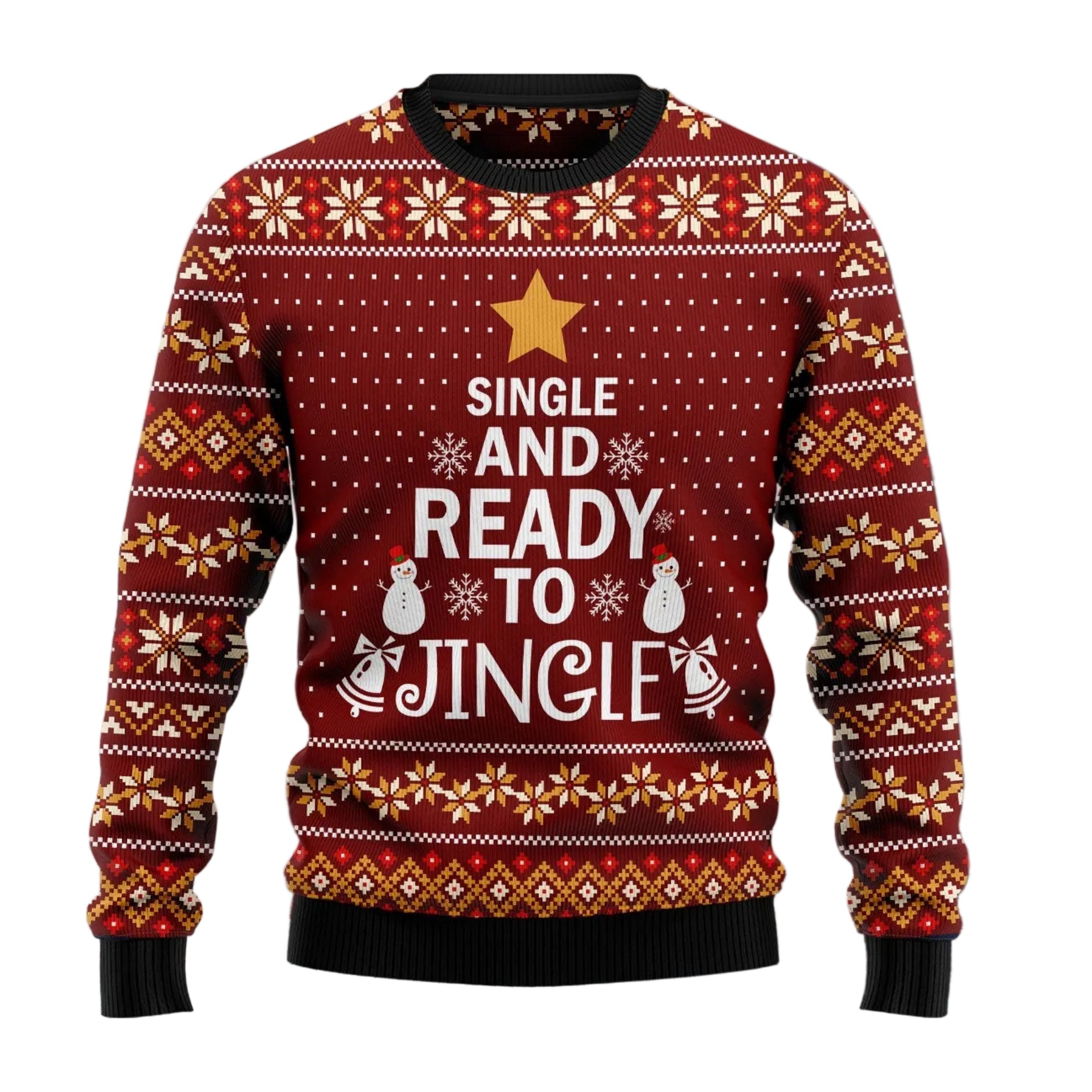 Single and Ready to Jingle Ugly Christmas Sweater, Unisex Holiday Party Outfit for Singles and Holiday Party Fans
