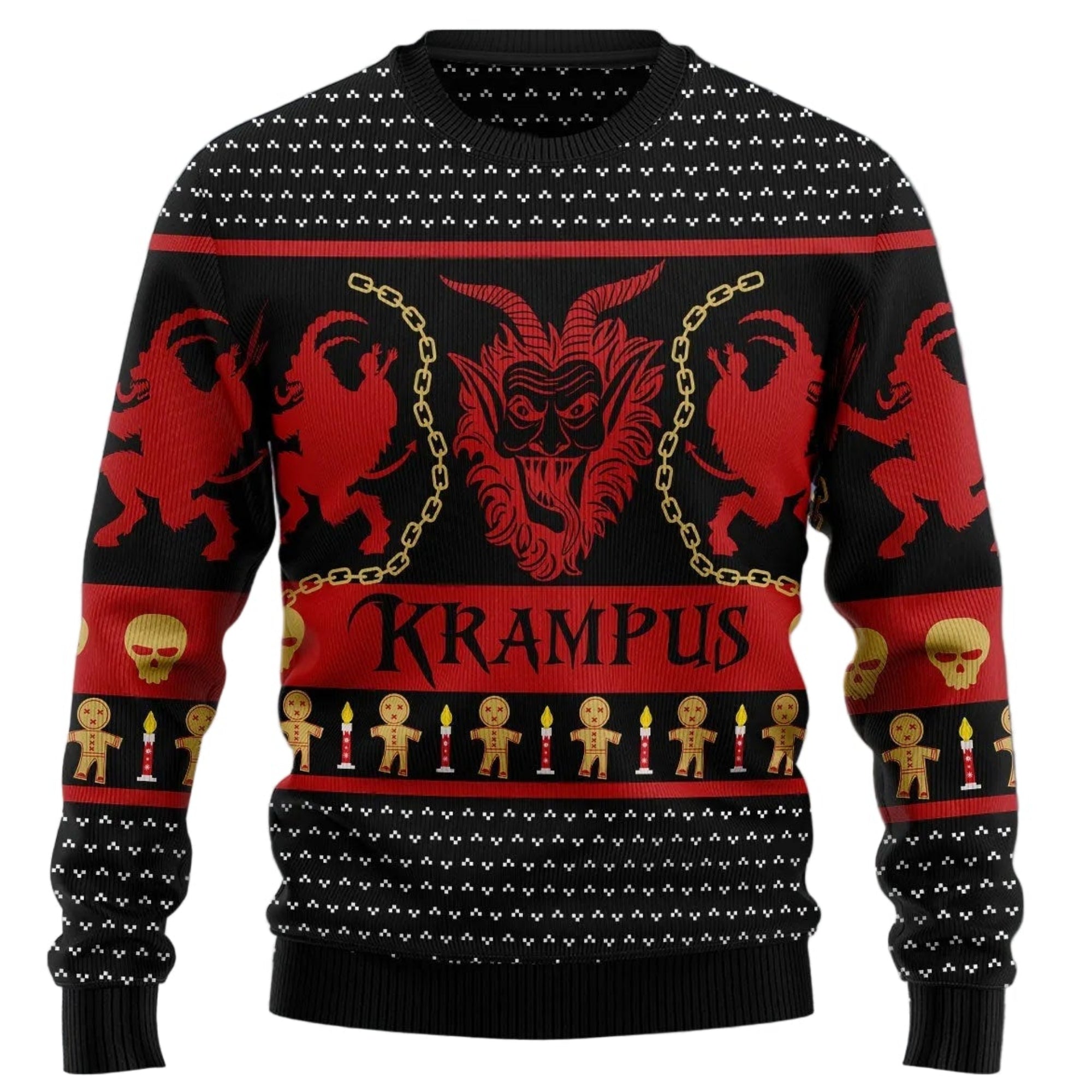 Krampus Ugly Christmas Sweater, Krampus Christmas Sweater, Dark Holiday Sweater, Xmas Gift for Men and Women