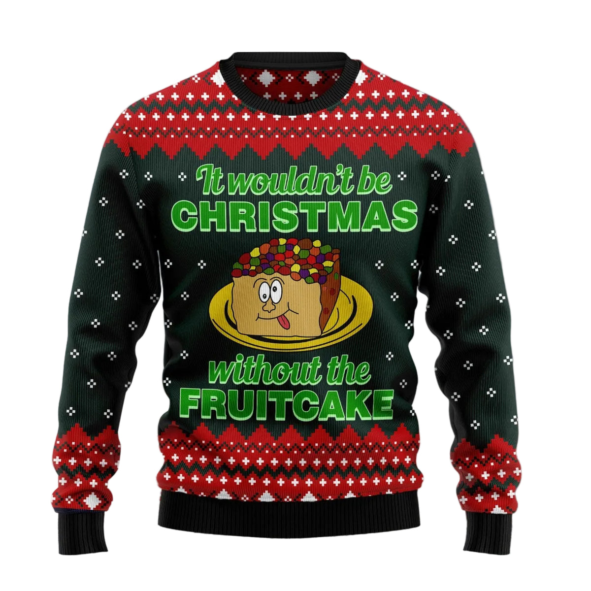 Food Cake Ugly Christmas Sweater, Cake Dessert Lover Holiday Sweater for Men and Women, Funny Xmas Party Look