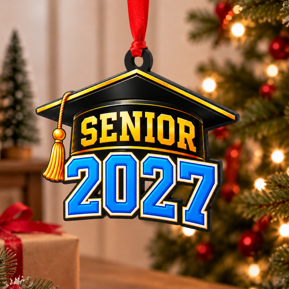 Senior 2027 Christmas Ornament, Wood Christmas Tree Decoration, Holiday Gift for Collectors & Holiday Decor Lovers