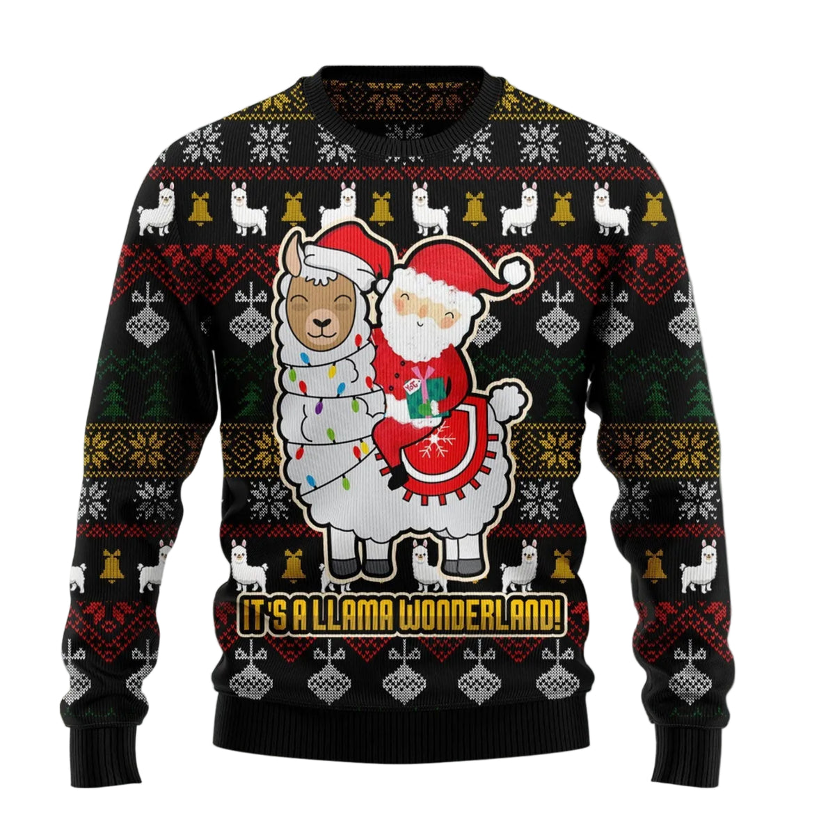 Llama Ugly Christmas Sweater | Fun Gift for Llama Lovers and Friends | Plus Size Party Outfit for Llama Lovers