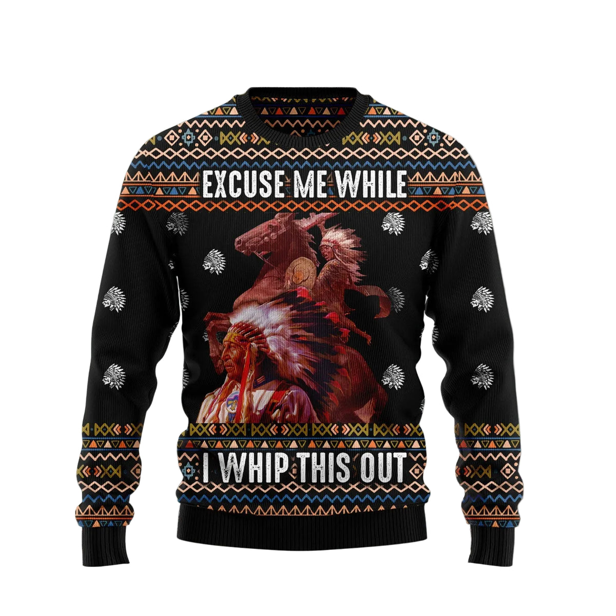 Funny Western Quote Ugly Christmas Sweater, Retro Cowboy Humor Pullover for Adults, Festive Winter Party Outfit
