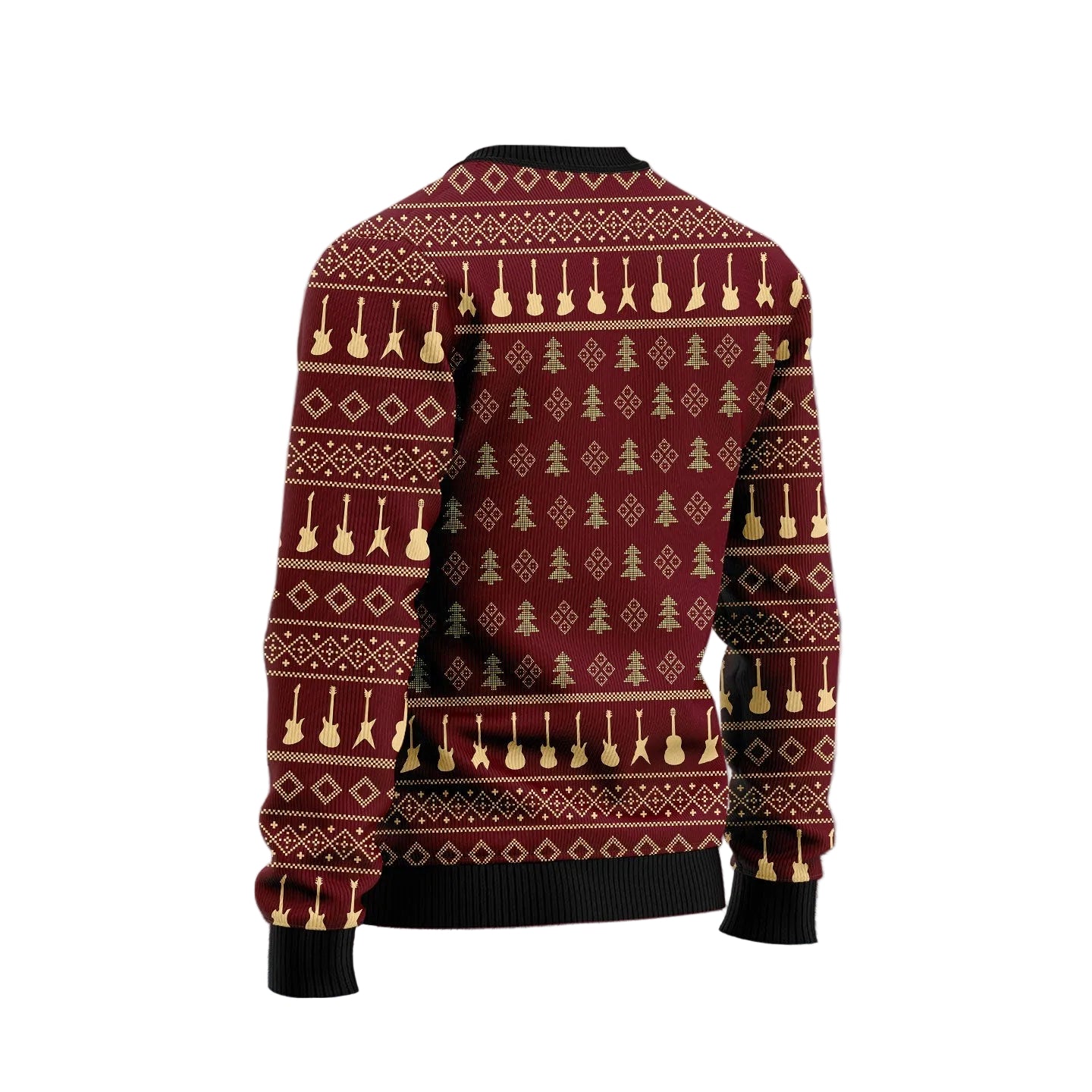 Old Man with a Guitar Ugly Christmas Sweater, Never Underestimate a Guitarist Holiday Pullover for Music Lovers