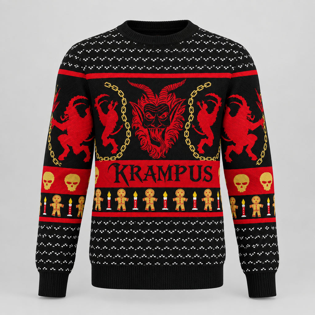 Krampus Ugly Christmas Sweater, Krampus Christmas Sweater, Dark Holiday Sweater, Xmas Gift for Men and Women