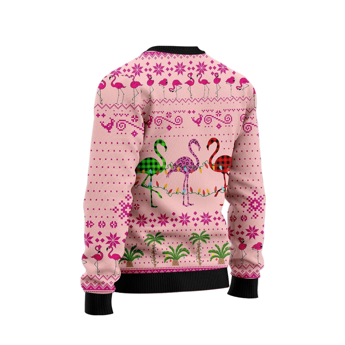 Flamingo Merry Flocking Christmas Ugly Christmas Sweater, Unisex Holiday Party Outfit for Flamingo Lovers