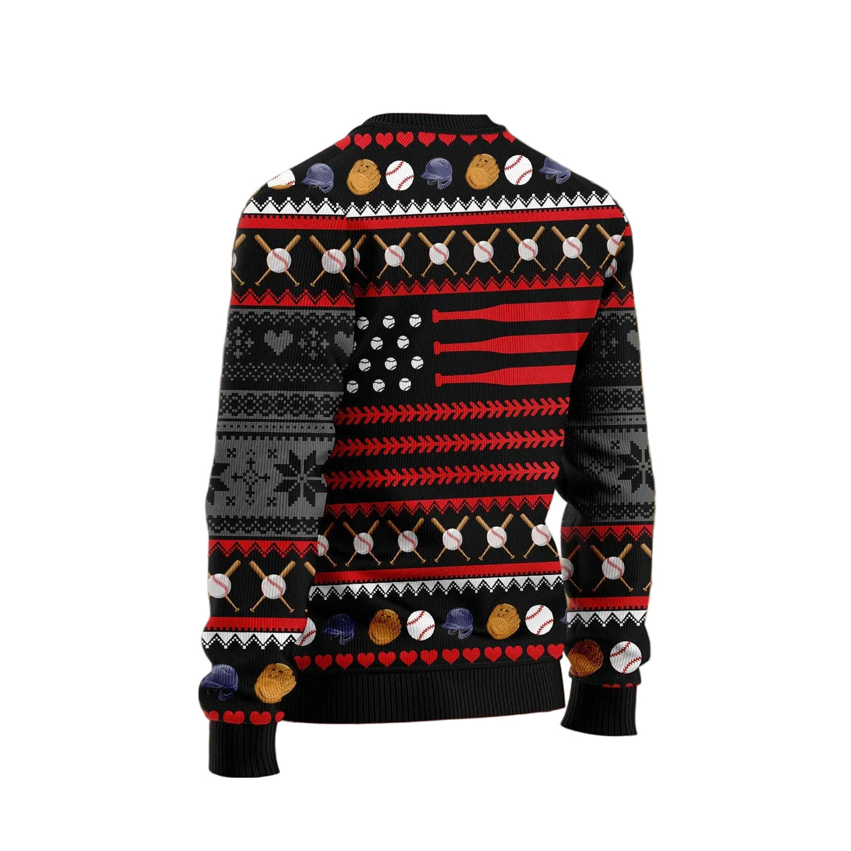 Baseball Balls Holiday Ugly Christmas Sweater, Baseball Print Art Holiday Pullover for Baseball Players and Coaches