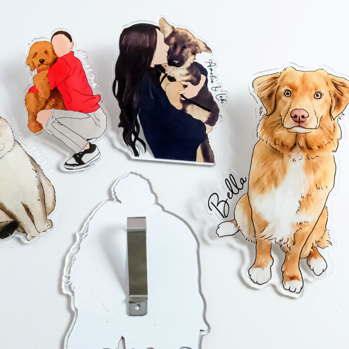 Custom Human Drawing Car Visor Clip