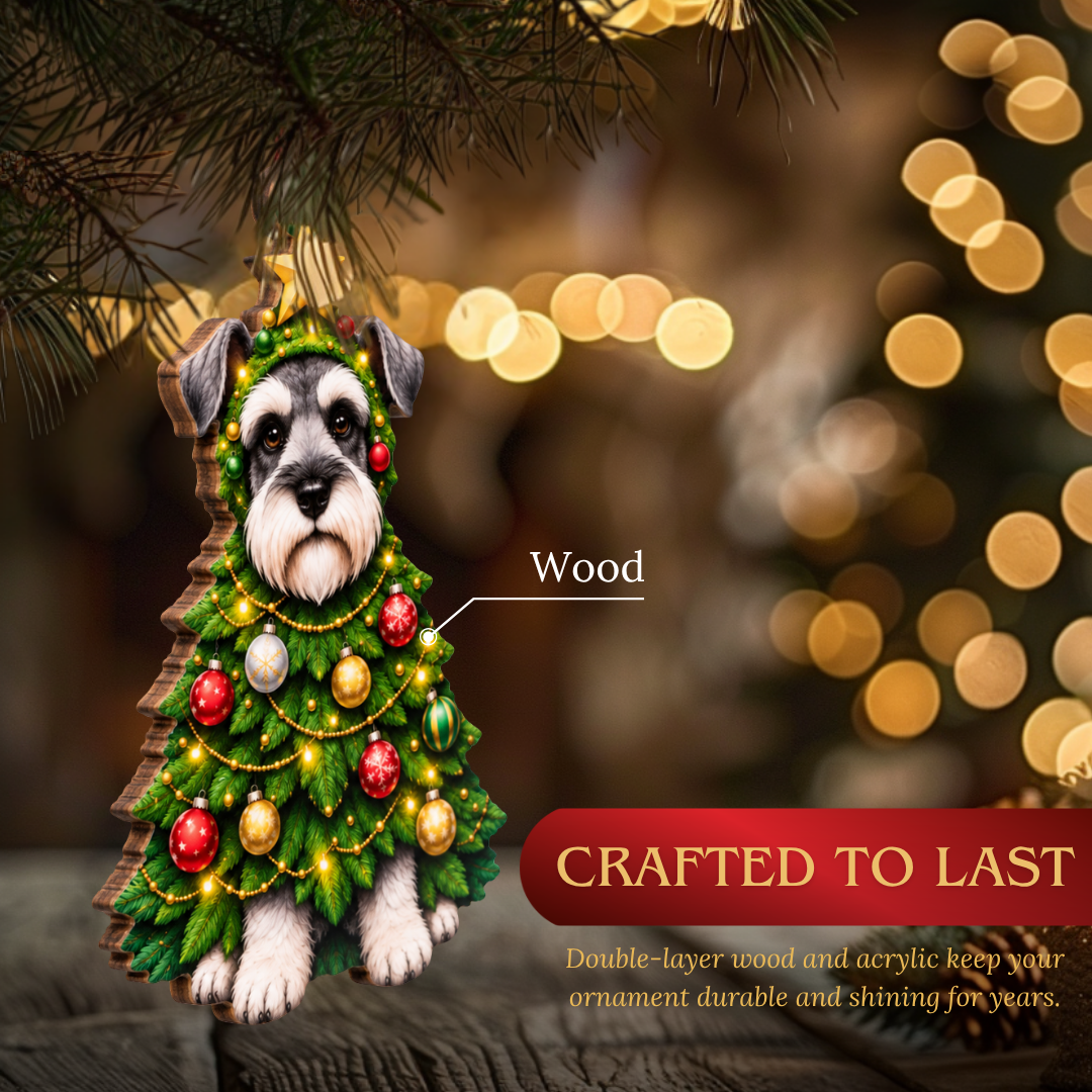 Schnauzer Ornament, Wooden Christmas Tree Decoration, Gifts for Dog Lovers, Christmas Ornament, Xmas Tree Decor
