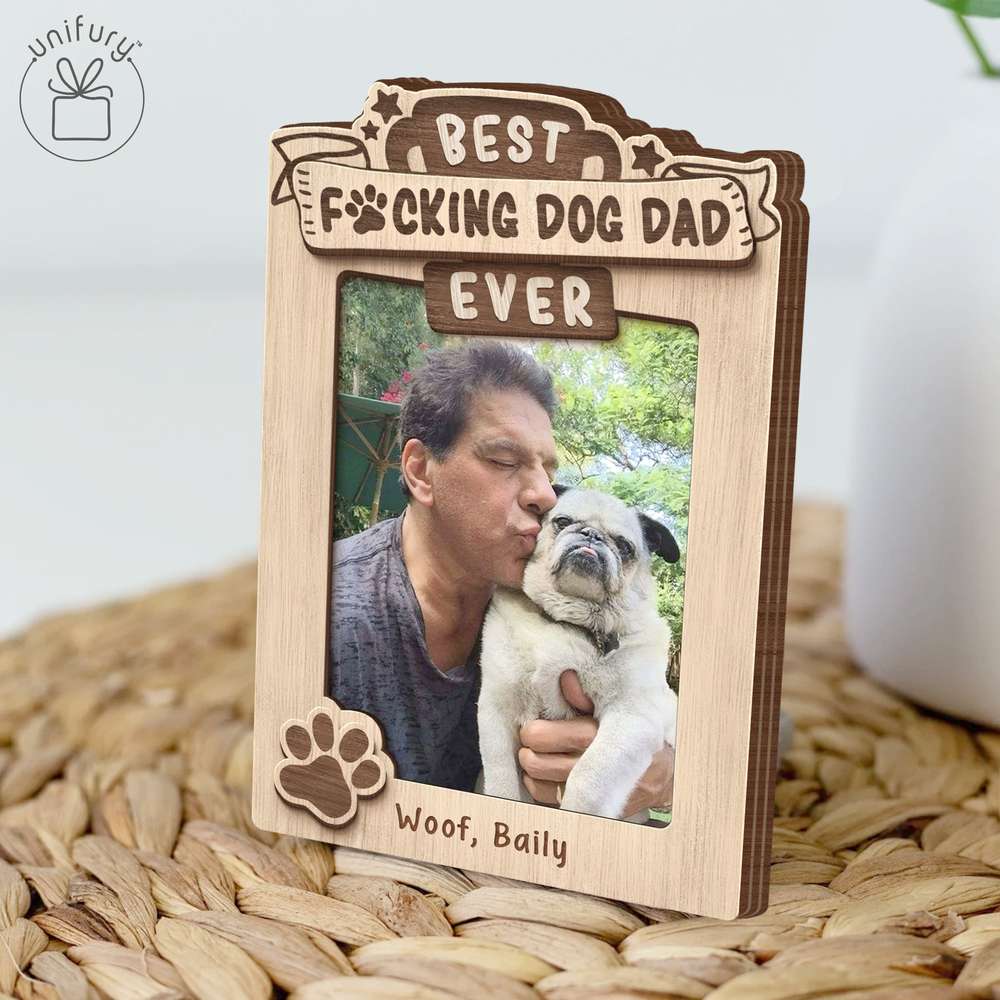 Best Dog Dad Ever Custom Photo Fridge Photo Magnet