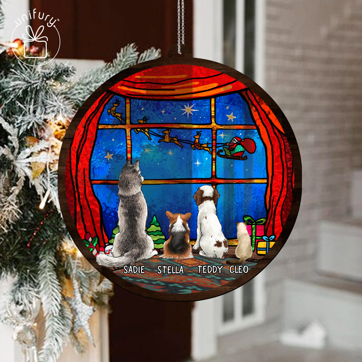 Christmas Suncatcher Ornament Gifts, Personalized Christmas Gifts For Dog Cat Lovers