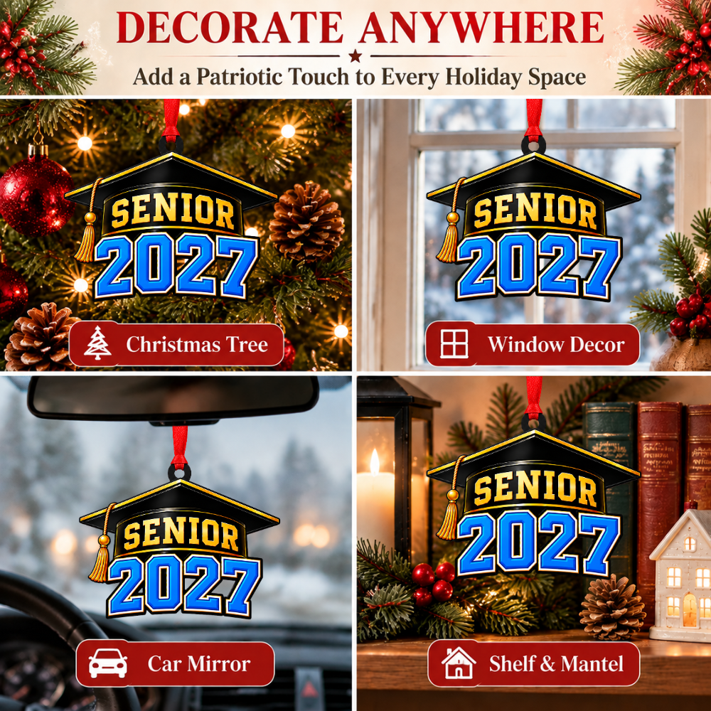 Senior 2027 Christmas Ornament, Wood Christmas Tree Decoration, Holiday Gift for Collectors & Holiday Decor Lovers