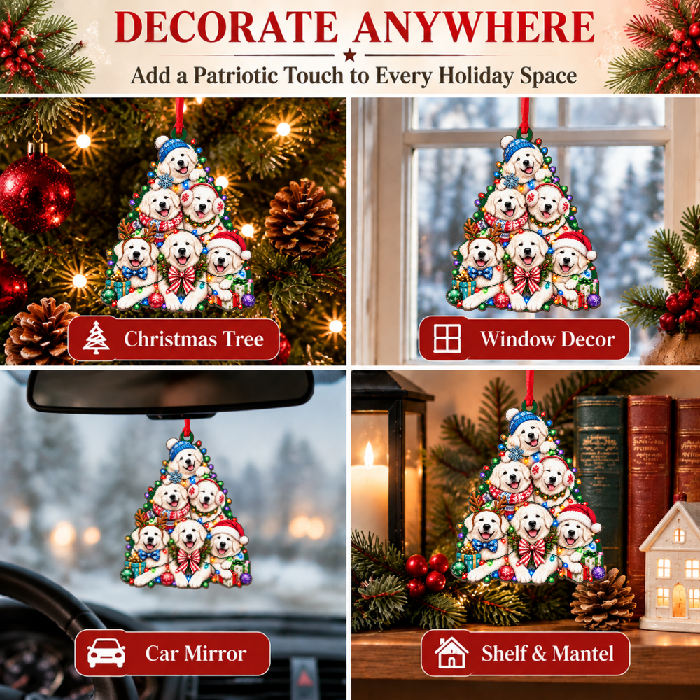 Great Pyrenees Christmas Ornament, Wood Christmas Tree Decoration, Holiday Gift for Collectors & Holiday Decor Lovers