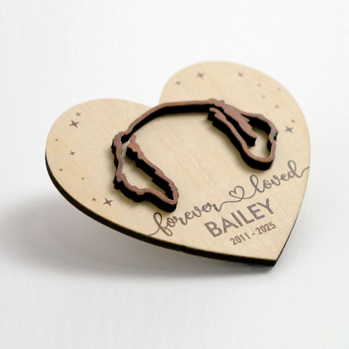 Memorial Dog Ears Wooden Car Visor Clip