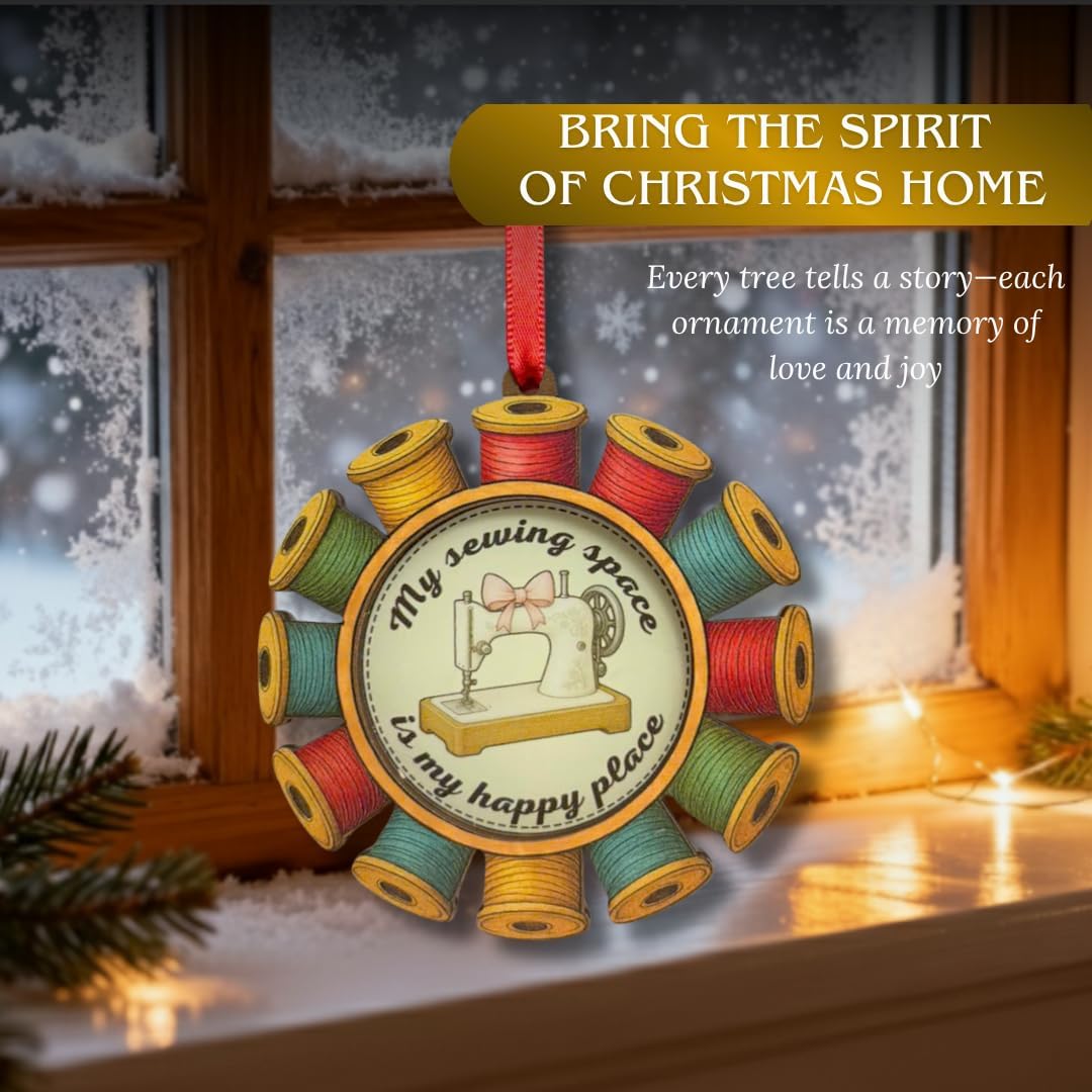 Sewing Ornament, Sewing Machine Ornament Christmas Decorations, Gift for Quilters, Crafters, Grandma, Christmas Tree Decoration