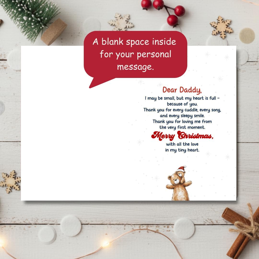 First Christmas as Daddy Card with Envelope – Cute Holiday Greeting and Heartfelt Keepsake for New Dads