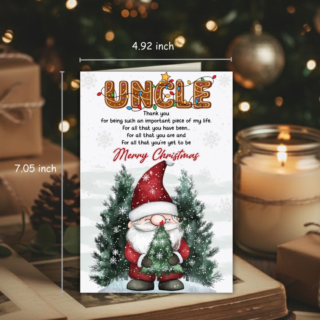 Christmas Card for Uncle with Envelope – Heartfelt Holiday Message and Thoughtful Festive Greeting