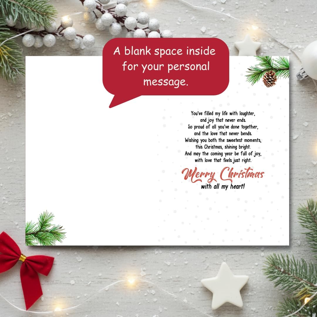 Christmas Card for Daughter and Son-in-Law with Premium Envelope – Elegant Festive Design Featuring a Heartfelt Message
