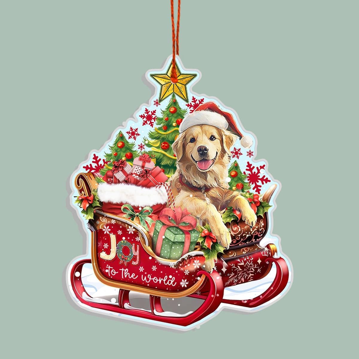 Golden Retriever Christmas Ornament 2025 - Golden Dog Breed Aluminum Ornaments (NOT 3D) for Christmas Tree - Animal Themed Xmas Hanging Tree Decoration - Gifts for Women, Friends, Coworker