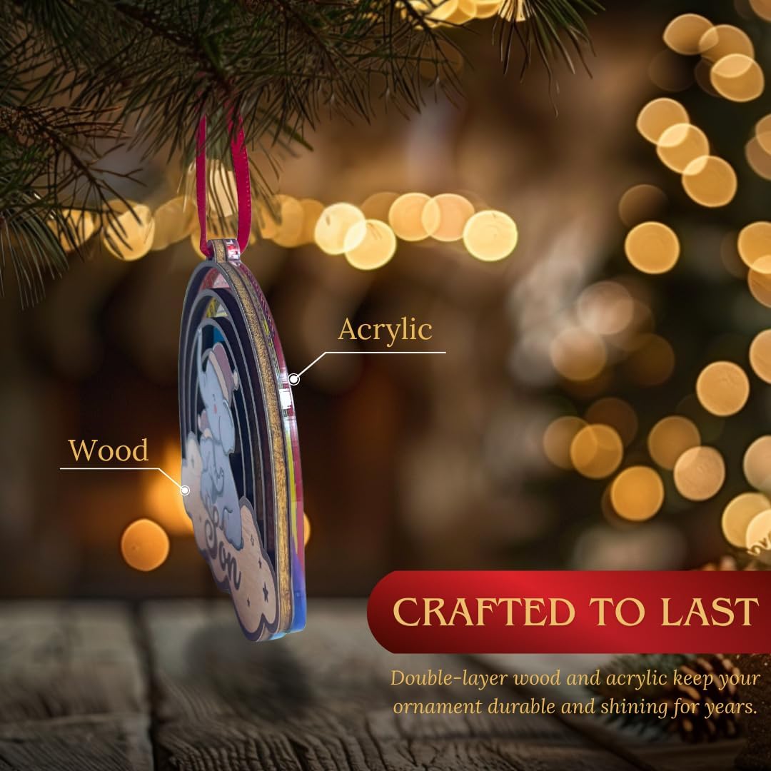 Son Ornament 2026, Son Christmas Ornament from Mom and Dad, Ornament for Sons, Keepsake Gift for Sons, Christmas Tree Hanging Decoration, Unique Xmas Gift, Home Decor