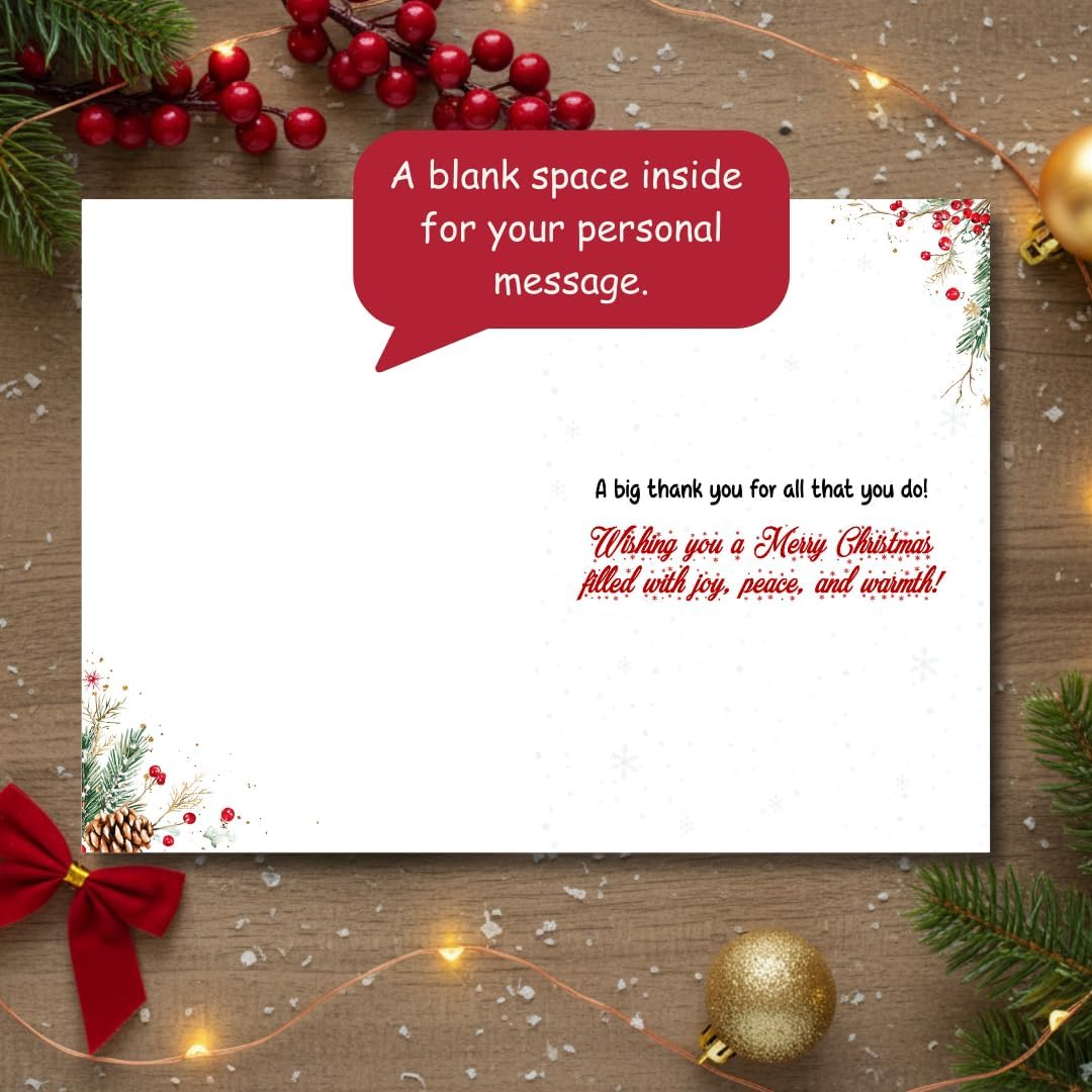 Christmas Card for Bus Driver with Envelope – Festive Holiday Greeting and Heartfelt Thank You Message