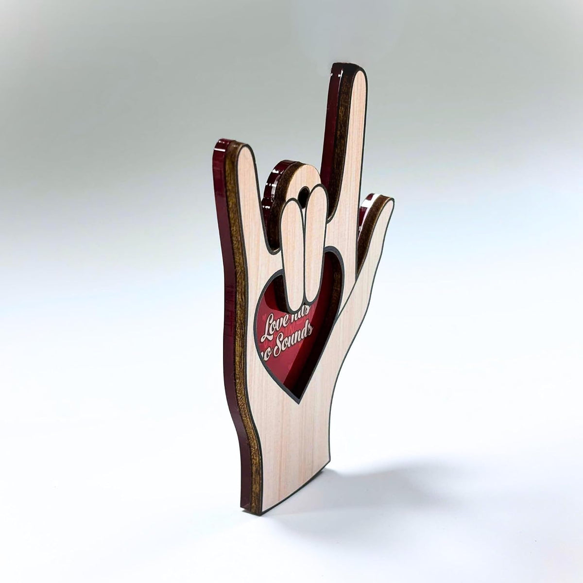 I Love You Sign Language Ornament, Wooden & Acrylic Christmas Decor, Gift for Family Friends, ASL Sign Language Xmas Ornament, Heart Hand Sign Language Christmas Ornament for Tree