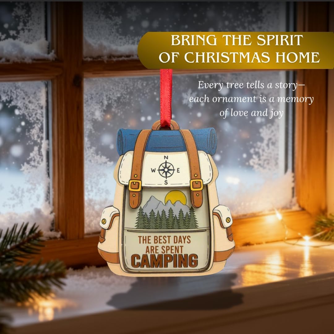 Camping Ornaments for Christmas Tree, Camping Ornament 2025, Gifts for Men, Women, Family, Friends, Gift Exchange Ideas Christmas Tree Decorations