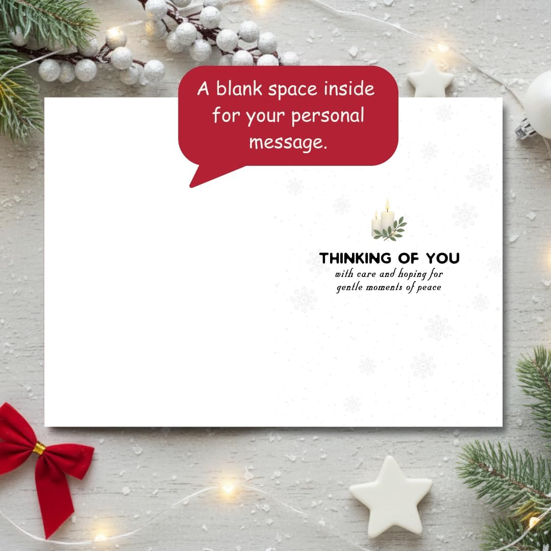 Christmas Sympathy Card with Envelope – Thinking of You Greeting for the First Holiday After Losing a Loved One