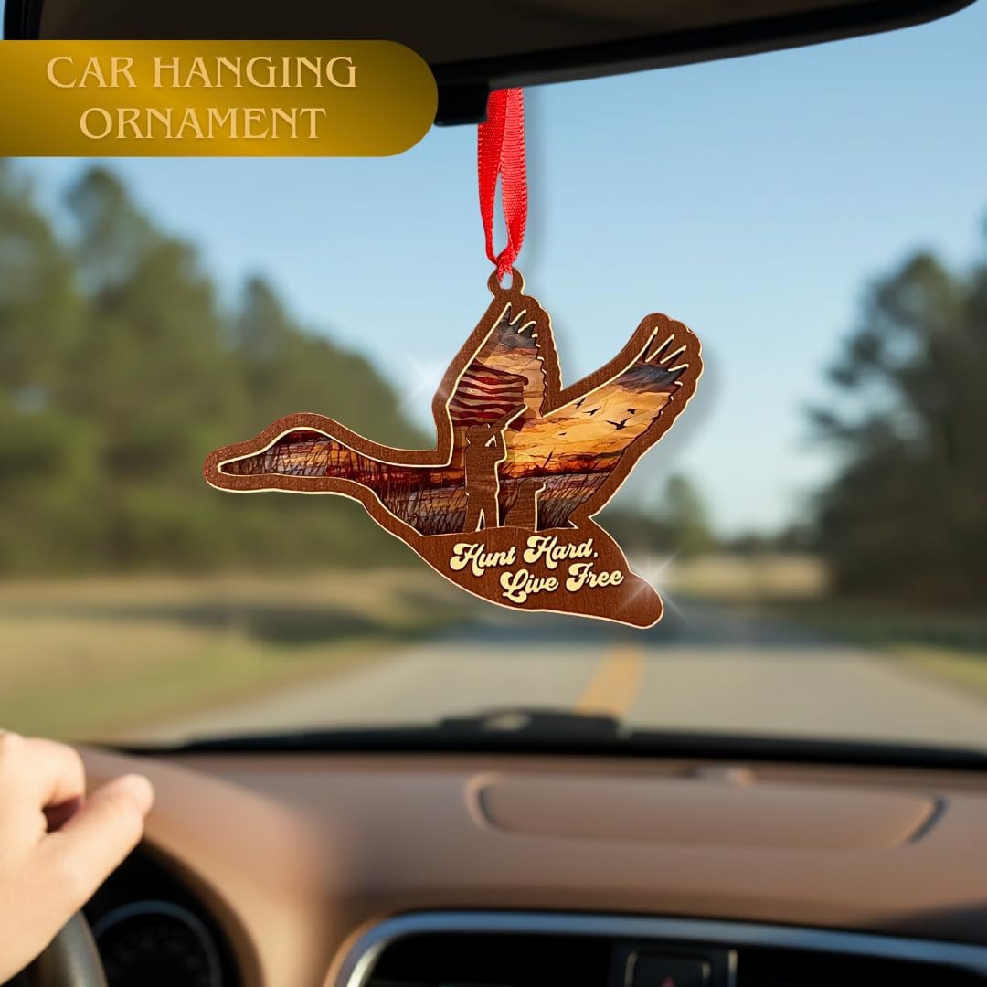Duck Hunting Ornament, Duck Hunting Car Mirror Hanging Accessories, Ducks Hunter Ornaments for Window Decor, Gift Home Decor for Hunter, Car Hanging Accessories