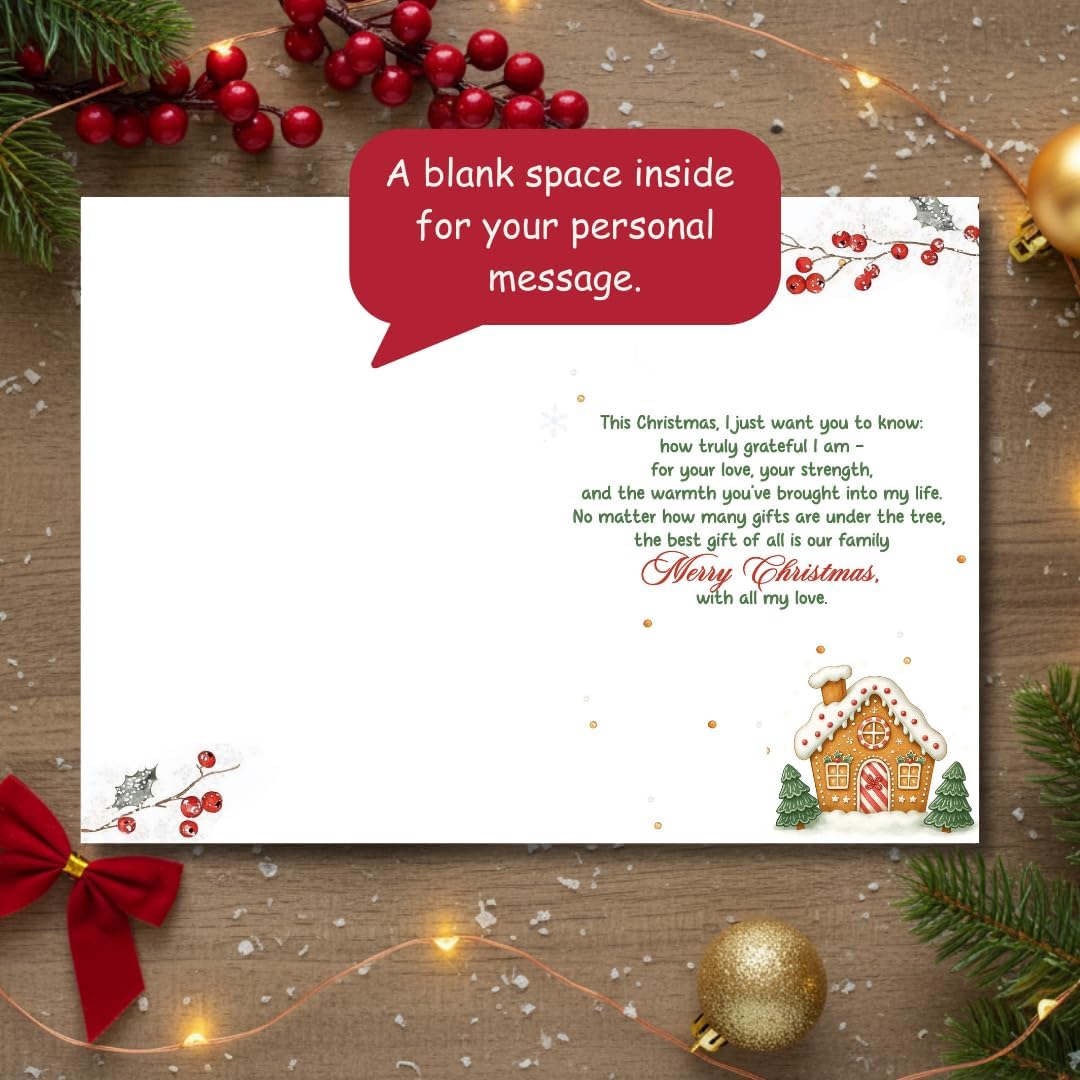 Christmas Card for Parents with Premium Envelope – Festive Mom and Dad Holiday Greeting Keepsake