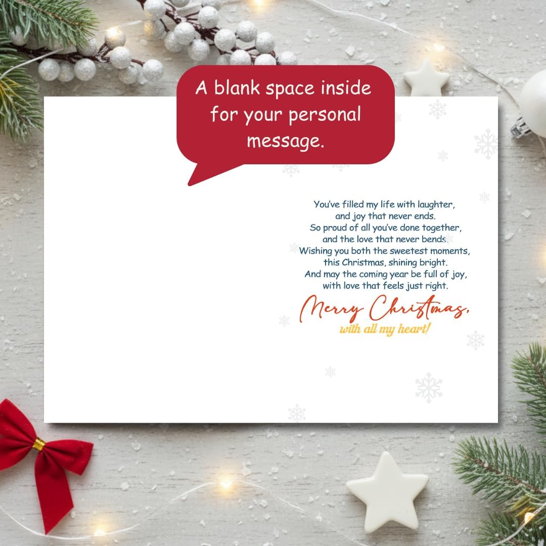 Christmas Card for Son and Daughter-in-Law with Premium Envelope – Elegant Holiday Greeting Featuring a Heartfelt Message