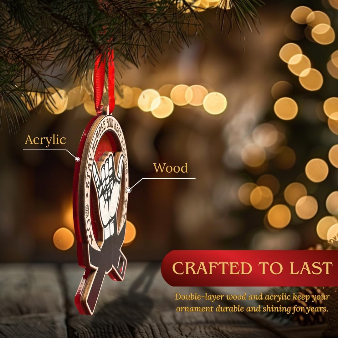 Jiu Jitsu Ornament, Brazilian Jiu Jitsu Christmas Ornaments for Christmas Tree, 3D Wood and Acrylic Martial Arts, Shatterproof Holiday Decorations, Gift for BJJ Players, Instructors, Fighters