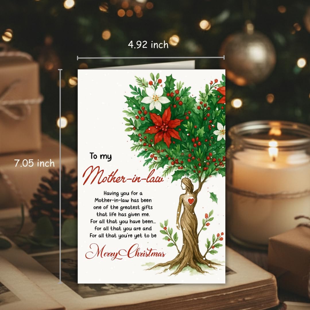 Christmas Card for Mother-in-Law from Daughter-in-Law – Thoughtful Holiday Greeting with a Heartfelt Festive Message