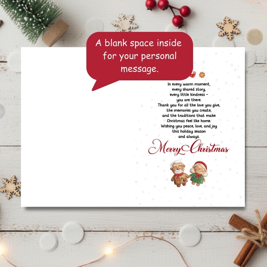 Christmas Card for Grandparents with Envelope – Thoughtful Holiday Greeting Featuring a Heartfelt Message