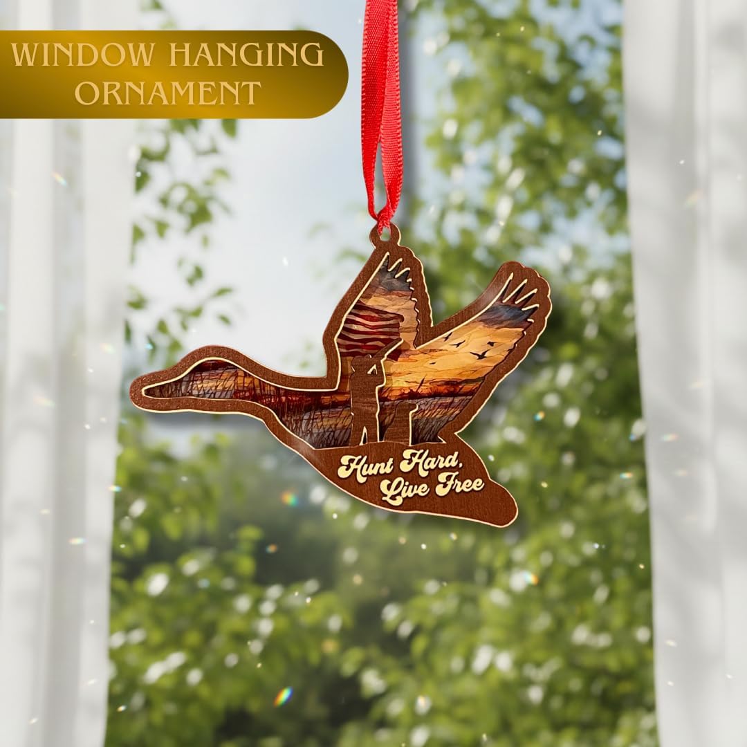 Duck Hunting Ornament, Duck Hunting Car Mirror Hanging Accessories, Ducks Hunter Ornaments for Window Decor, Gift Home Decor for Hunter, Car Hanging Accessories