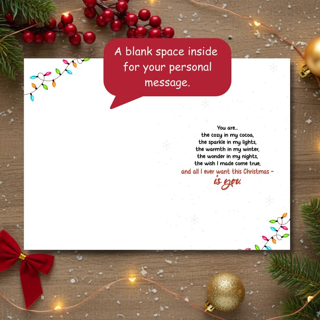 Christmas Card for Girlfriend from Boyfriend – Heartfelt Romantic Message with Premium Envelope