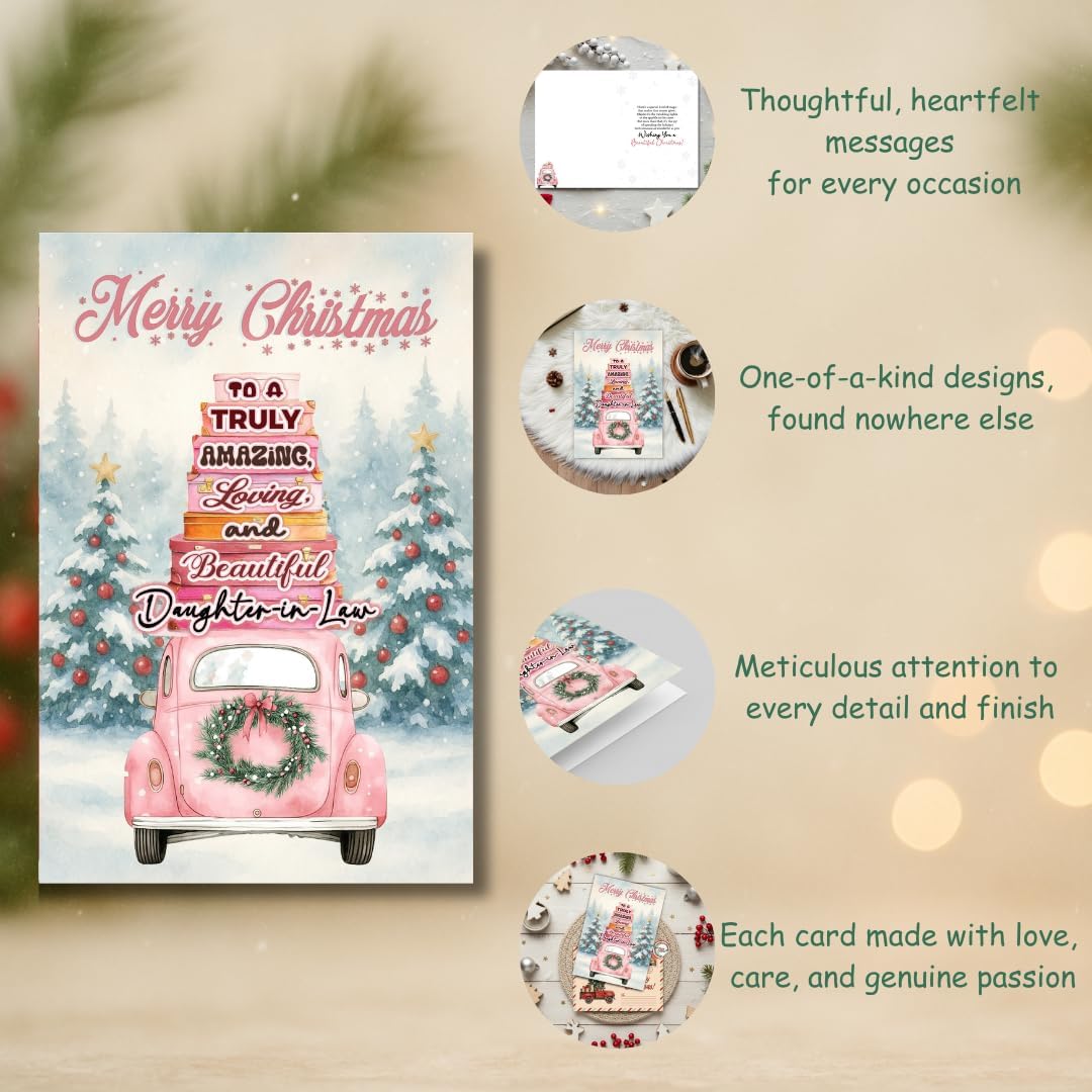 Christmas Card for Daughter-in-Law with Premium Envelope – Heartfelt Holiday Message and Family Keepsake