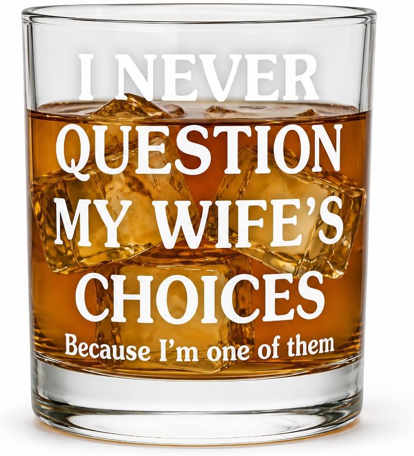 TAMUNBEE Gifts for Husband From Wife, Fathers Day To My Husband Wedding Anniversary Men Anniversary Fathers Day Birthday Gifts for Husband, Funny 11Oz Whiskey Glass for Men