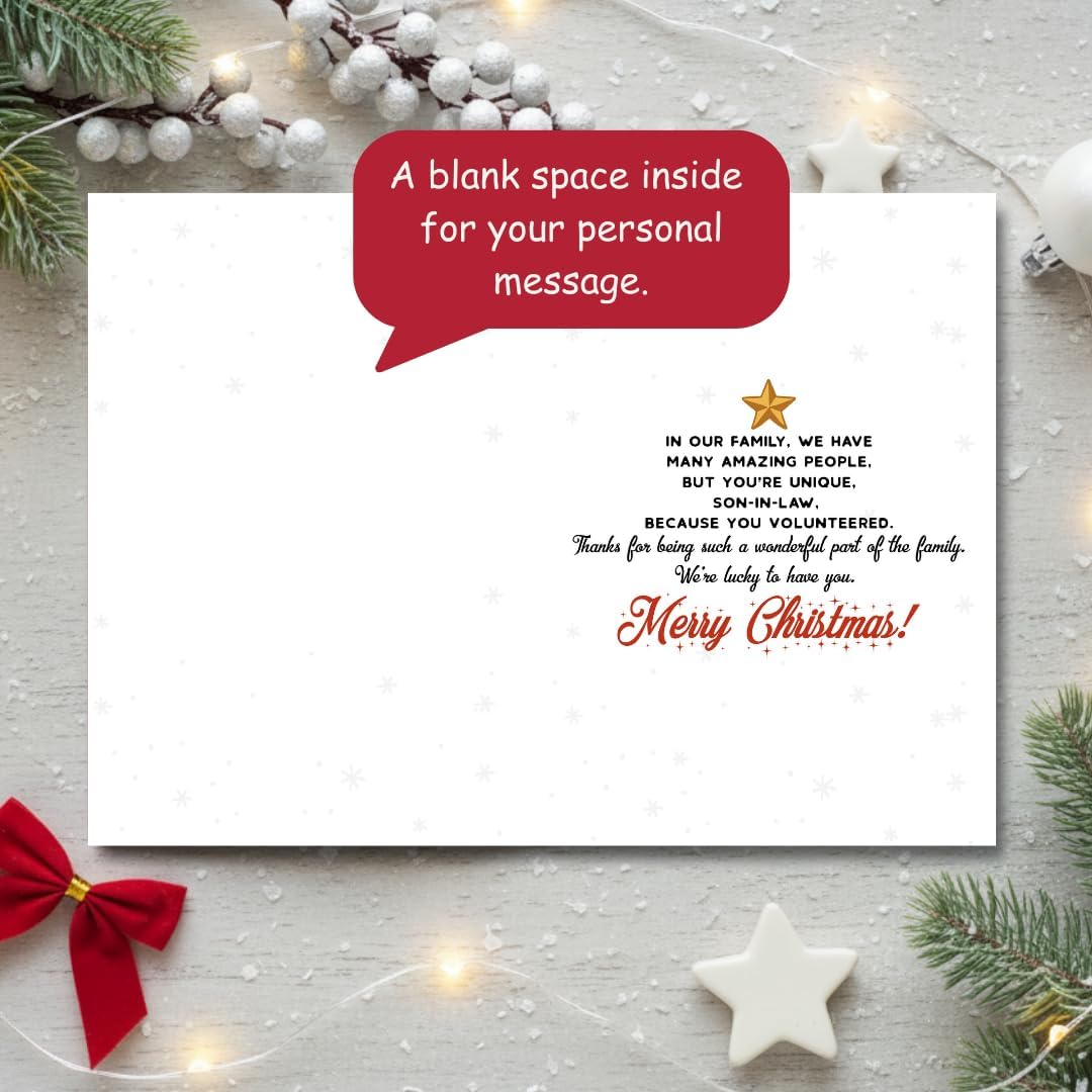 Christmas Card for Son-in-Law with Premium Envelope – Festive Holiday Greeting and Thoughtful Family Keepsake
